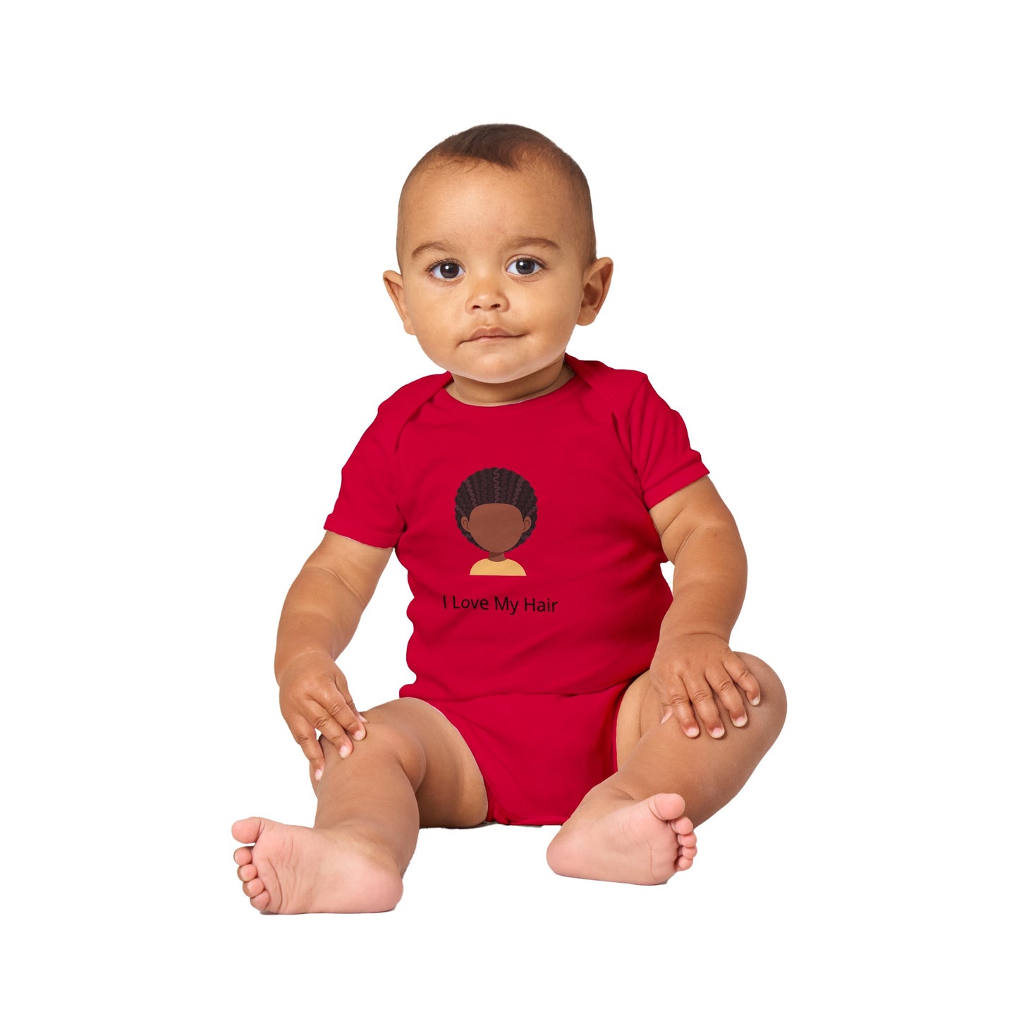 I Love My Hair Classic Baby Short Sleeve Bodysuit (Onesie)