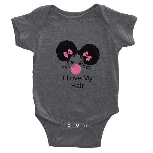 I Love My Hair Classic Baby Short Sleeve Bodysuit (Onesie)