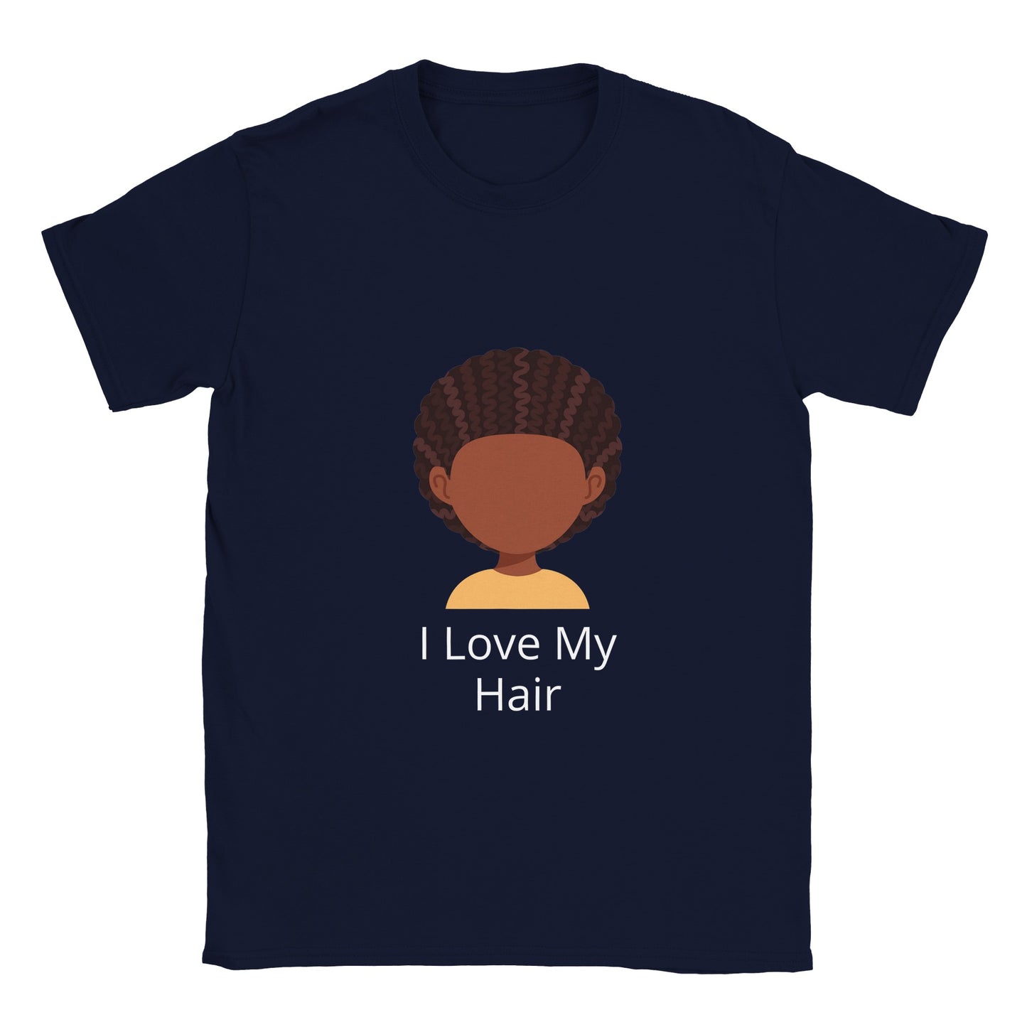 I Love My Hair the cornrow classic kids crew-neck T-shirt (white text)