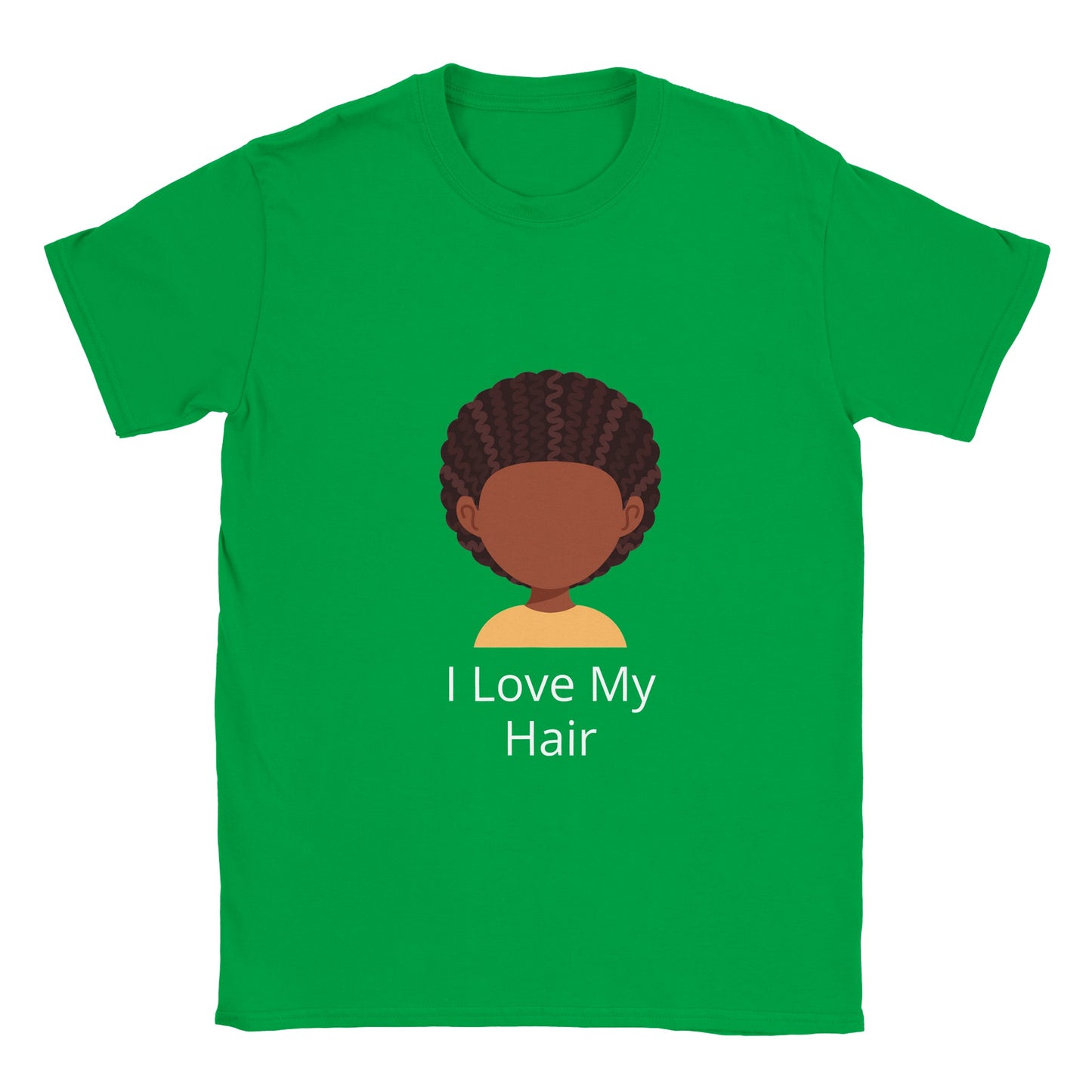 I Love My Hair the cornrow classic kids crew-neck T-shirt (white text)